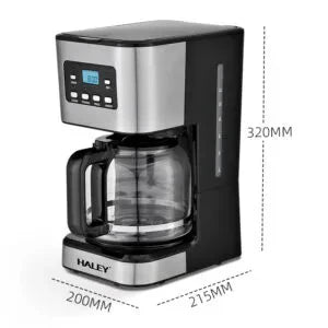 Aparat de Cafea HALEY 950W, 1.5L, LED Display, Anti-Drip, Brewing Inteligent, Inox, Control Temperatură Precis